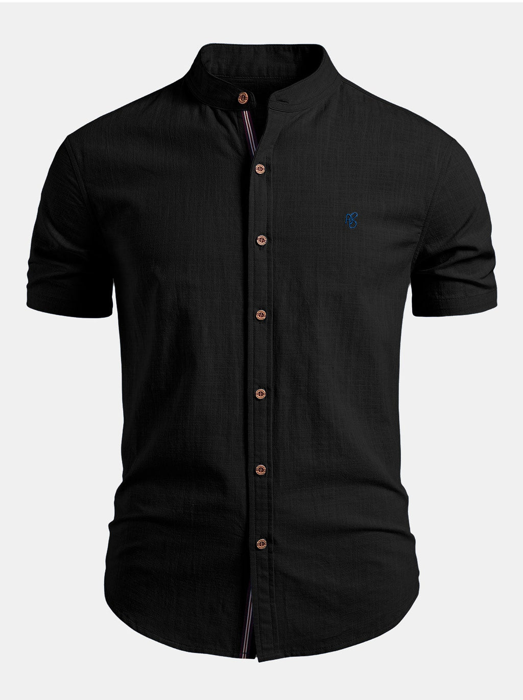IVÁN | Conjunto Camisa Cuello Mao y Pantalón Texturizado