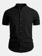 IVÁN | Completo Camicia Collo Coreano e Pantalone Testurizzato