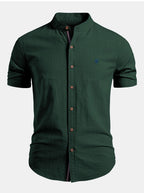 IVÁN | Completo Camicia Collo Coreano e Pantalone Testurizzato