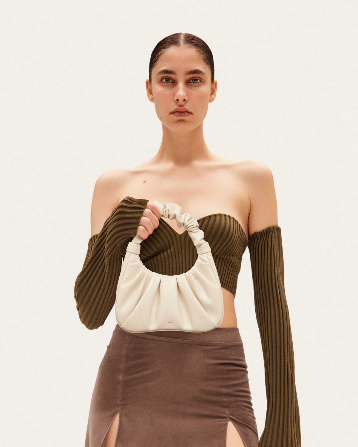 IVORY | Borsa Hobo Plissettata