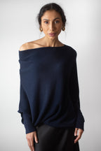 AMÉLIE | Maglia Asimmetrica Blu Navy