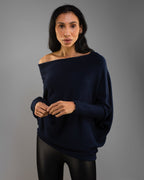 AMÉLIE | Maglia Asimmetrica Blu Navy