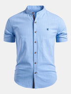 IVÁN | Completo Camicia Collo Coreano e Pantalone Testurizzato