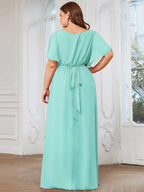 LEORA™ | Abito da Damigella in Chiffon con Scollo a V