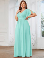LEORA™ | Abito da Damigella in Chiffon con Scollo a V
