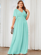 LEORA™ | Abito da Damigella in Chiffon con Scollo a V