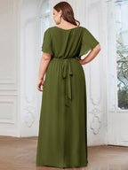 LEORA™ | Abito da Damigella in Chiffon con Scollo a V