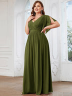 LEORA™ | Abito da Damigella in Chiffon con Scollo a V