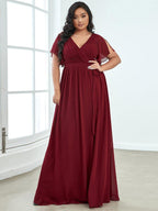 LEORA™ | Abito da Damigella in Chiffon con Scollo a V
