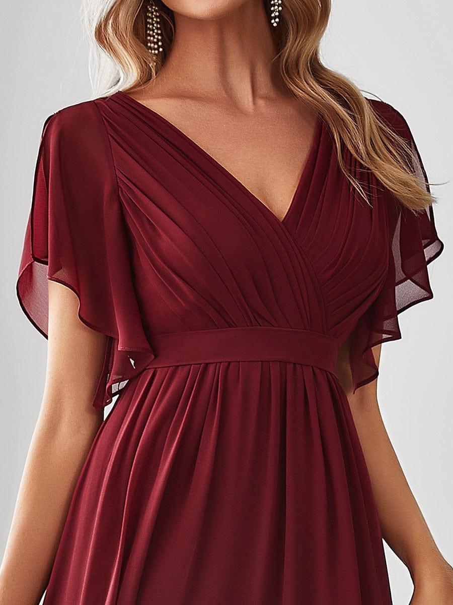 LEORA™ | Vestido de Dama de Honor de Gasa con Escote en V
