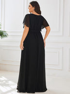 LEORA™ | Abito da Damigella in Chiffon con Scollo a V