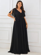 LEORA™ | Abito da Damigella in Chiffon con Scollo a V
