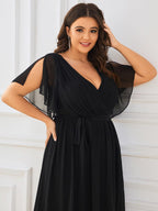 LEORA™ | Abito da Damigella in Chiffon con Scollo a V