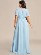 LEORA™ | Abito da Damigella in Chiffon con Scollo a V