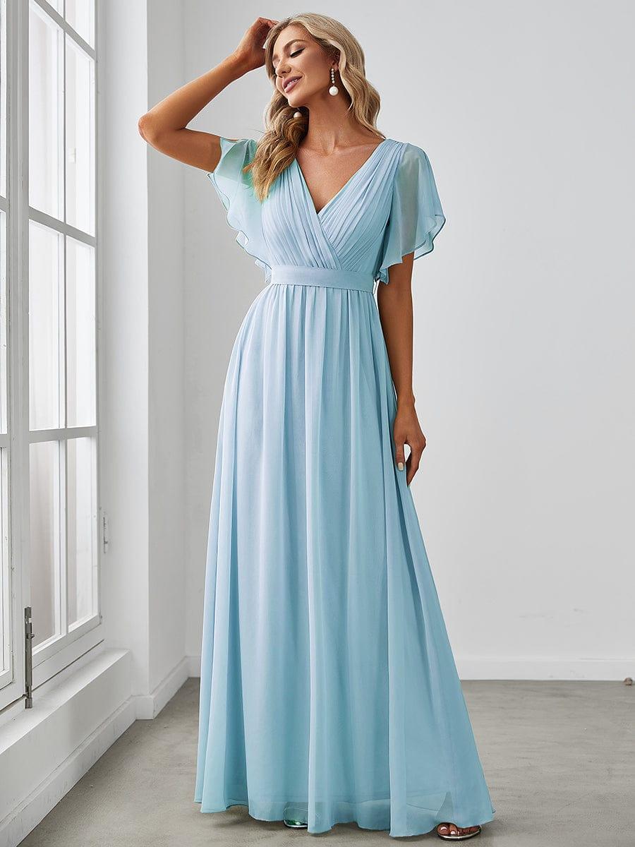 LEORA™ | Vestido de Dama de Honor de Gasa con Escote en V