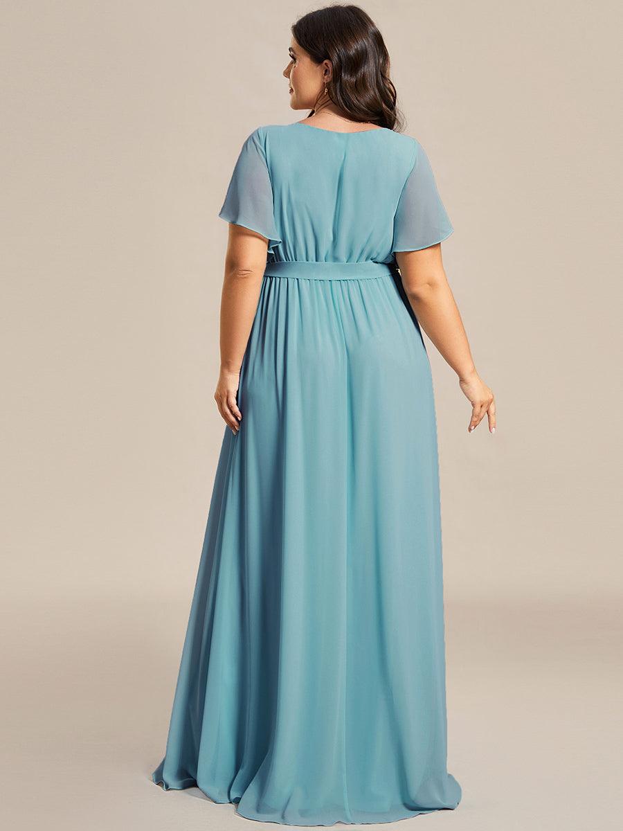LEORA™ | Vestido de Dama de Honor de Gasa con Escote en V