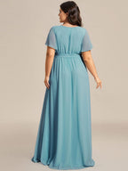 LEORA™ | Abito da Damigella in Chiffon con Scollo a V