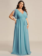 LEORA™ | Abito da Damigella in Chiffon con Scollo a V