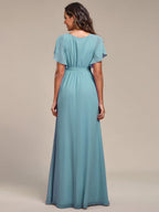 LEORA™ | Abito da Damigella in Chiffon con Scollo a V