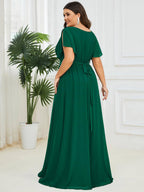 LEORA™ | Abito da Damigella in Chiffon con Scollo a V