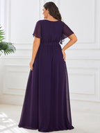 LEORA™ | Abito da Damigella in Chiffon con Scollo a V