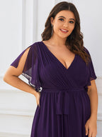 LEORA™ | Abito da Damigella in Chiffon con Scollo a V