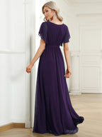 LEORA™ | Abito da Damigella in Chiffon con Scollo a V
