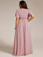 LEORA™ | Abito da Damigella in Chiffon con Scollo a V
