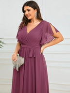 LEORA™ | Abito da Damigella in Chiffon con Scollo a V