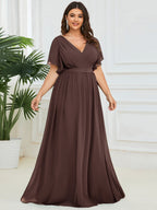LEORA™ | Abito da Damigella in Chiffon con Scollo a V