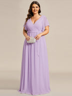 LEORA™ | Abito da Damigella in Chiffon con Scollo a V