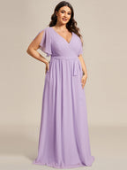 LEORA™ | Abito da Damigella in Chiffon con Scollo a V