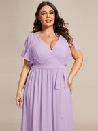 LEORA™ | Abito da Damigella in Chiffon con Scollo a V