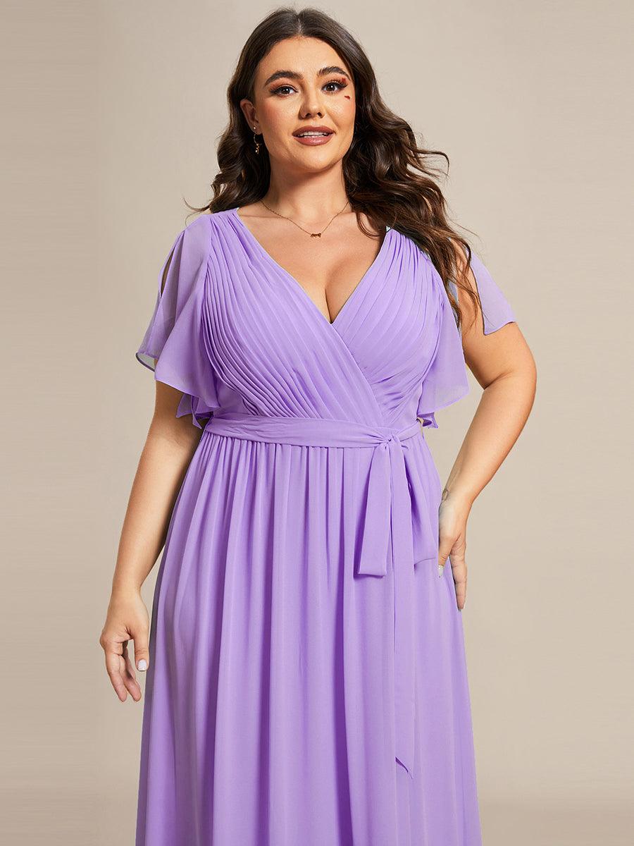 LEORA™ | Vestido de Dama de Honor de Gasa con Escote en V