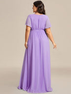 LEORA™ | Abito da Damigella in Chiffon con Scollo a V