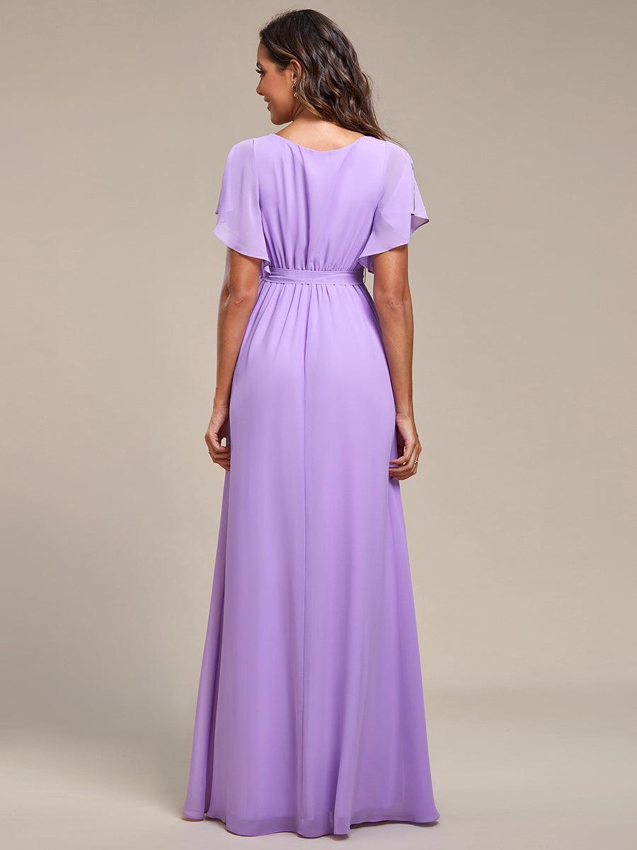LEORA™ | Vestido de Dama de Honor de Gasa con Escote en V