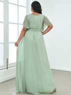 LEORA™ | Abito da Damigella in Chiffon con Scollo a V