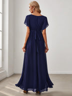 LEORA™ | Abito da Damigella in Chiffon con Scollo a V