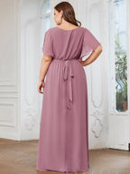 LEORA™ | Abito da Damigella in Chiffon con Scollo a V