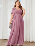 LEORA™ | Abito da Damigella in Chiffon con Scollo a V