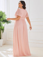 LEORA™ | Abito da Damigella in Chiffon con Scollo a V