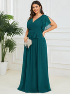 LEORA™ | Abito da Damigella in Chiffon con Scollo a V