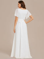 LEORA™ | Abito da Damigella in Chiffon con Scollo a V