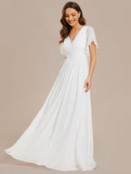 LEORA™ | Abito da Damigella in Chiffon con Scollo a V