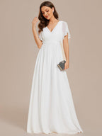 LEORA™ | Abito da Damigella in Chiffon con Scollo a V