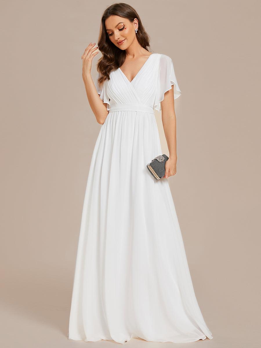LEORA™ | Vestido de Dama de Honor de Gasa con Escote en V