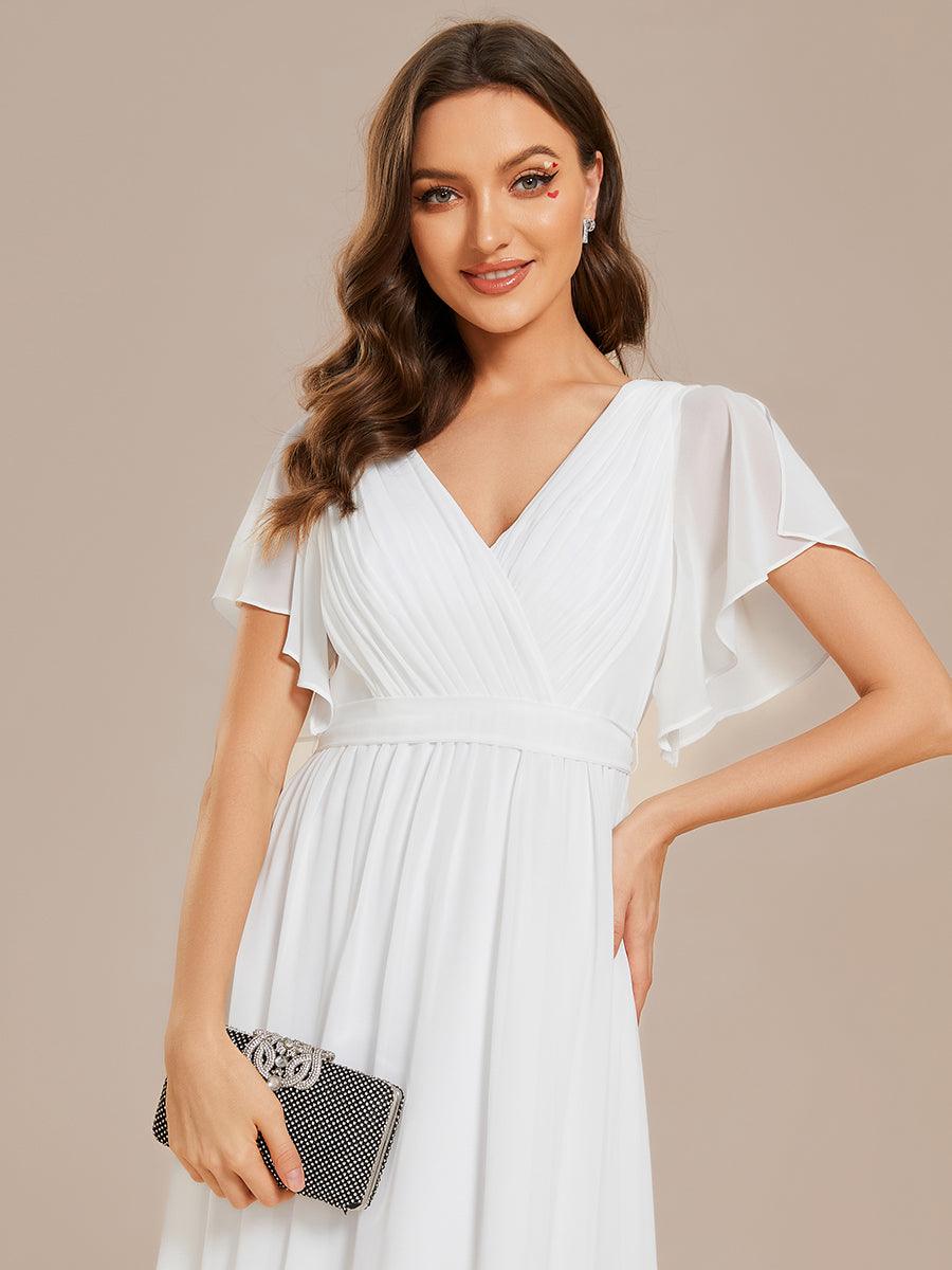 LEORA™ | Vestido de Dama de Honor de Gasa con Escote en V
