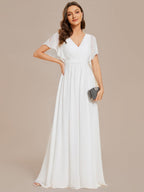 LEORA™ | Abito da Damigella in Chiffon con Scollo a V