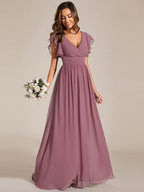 LILYANA™ | Abito da Damigella in Chiffon Elegante