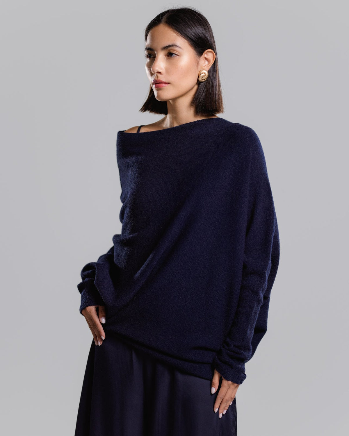 AMÉLIE | Maglia Asimmetrica Blu Navy